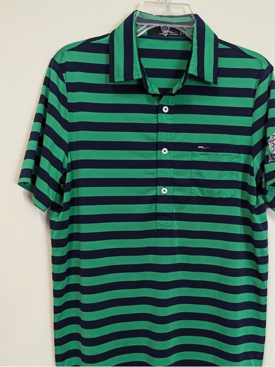 RLX Ralph Lauren Other - RLX Ralph Lauren Navy & Green Striped Polo! L